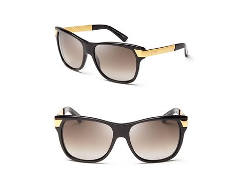 gucci sunglasses black gold